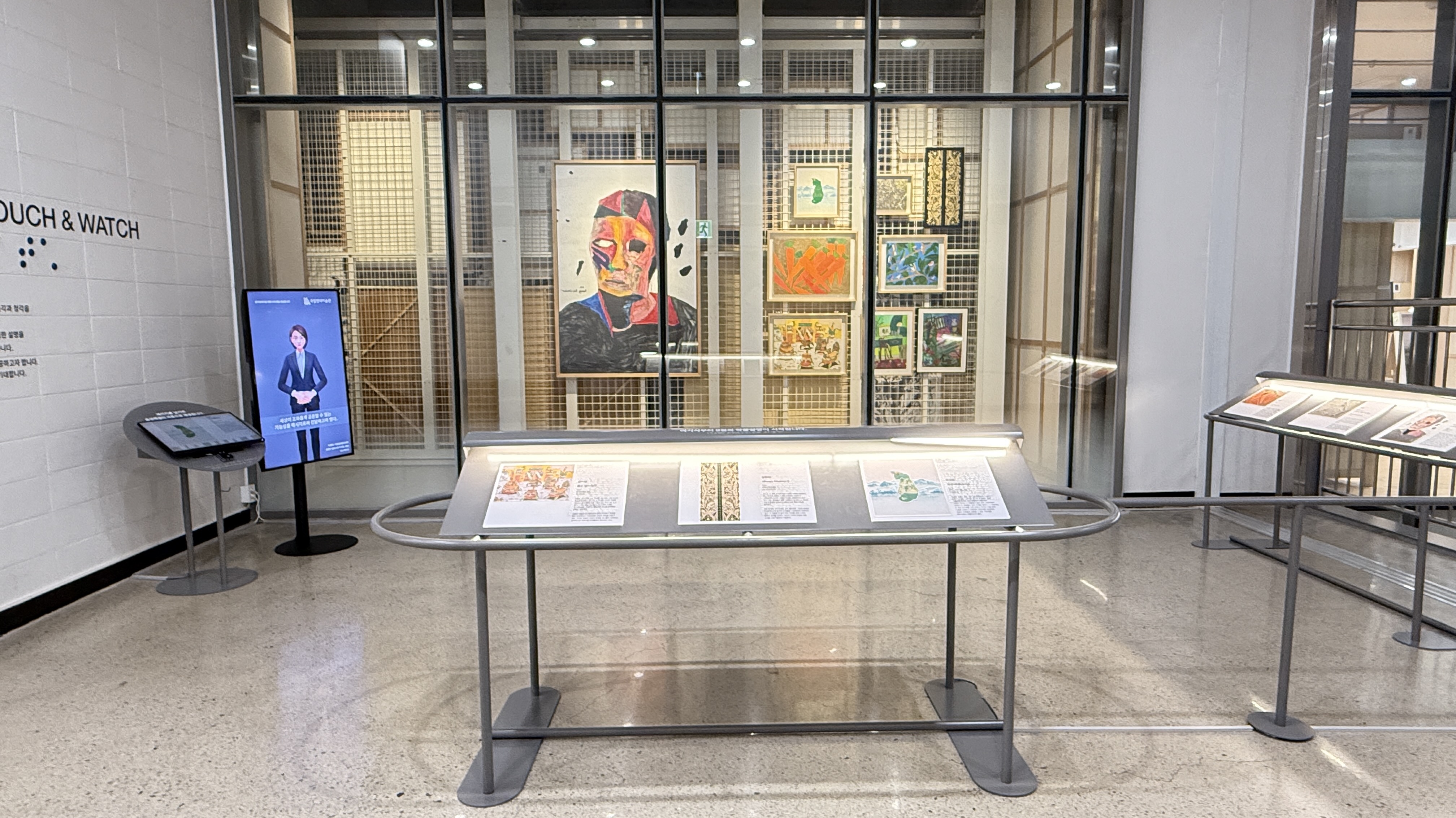 Exhibition view of Touch and Watch, a tactile and auditory art appreciation space