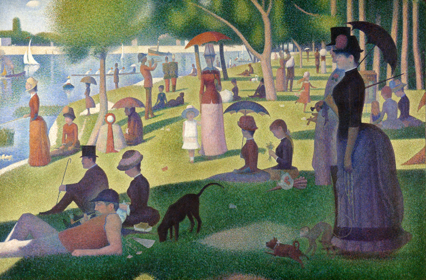 조르주 쇠라, ‹그랑드 자트 섬의 일요일 오후(A Sunday Afternoon on the Island of La Grande Jatte)›(1884~1886) 207.5x308.1cm, 시카고 아트 인스티튜트.