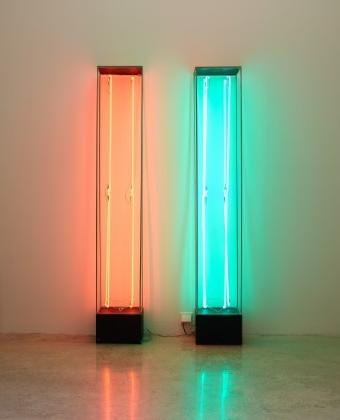 2.Kang Kukjin, Visual Sense I, II, 1968, Neon light, stainless steel, 280×46×46cm(×2), MMCA Collecti