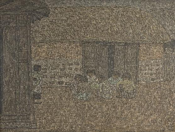 박수근, ‹유동(遊童)›, 1963, 캔버스에 유화 물감, 96.6×130.5cm, 국립현대미술관 소장, 이건희컬렉션