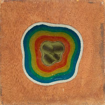 김창열, ‹무제›, 1969, 패널에 혼합재료, 38x38cm